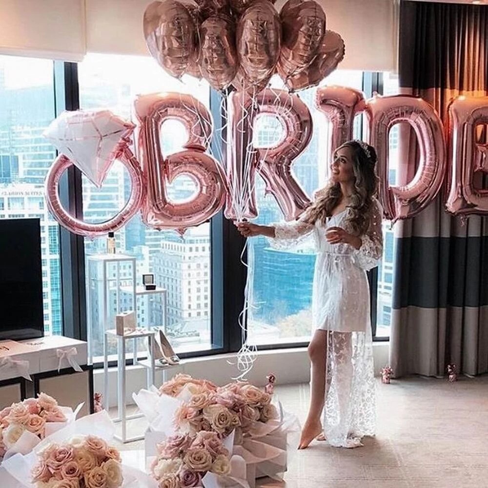 Rose Gold Bride To Be Letter Foil Balloon Wedding Bridal Shower