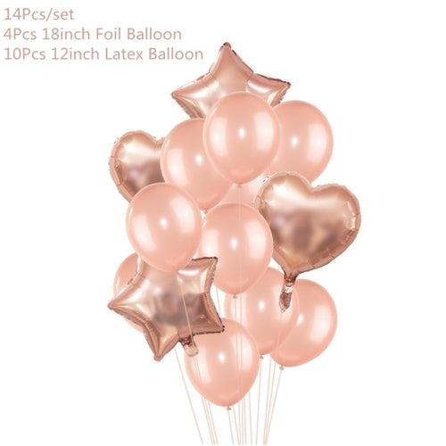 Rose Gold Party Disposable Tableware Set Paper Plate Cup Kids Adult