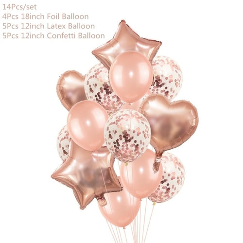 Rose Gold Party Disposable Tableware Set Paper Plate Cup Kids Adult