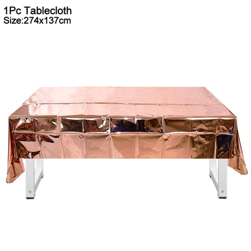 Rose Gold Party Disposable Tableware Set Paper Plate Cup Kids Adult