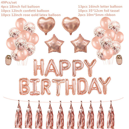 Rose Gold Party Disposable Tableware Set Paper Plate Cup Kids Adult
