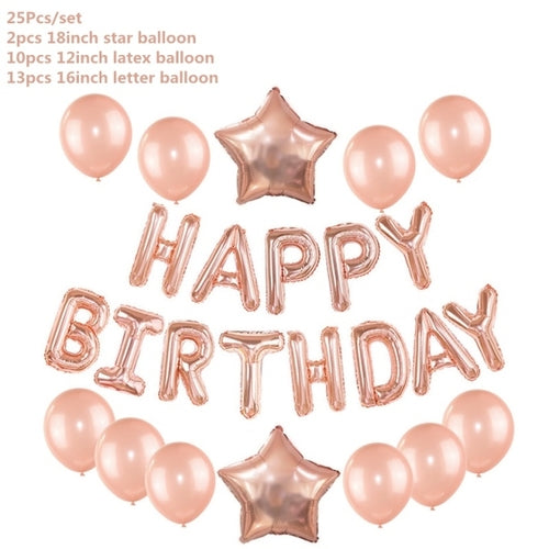 Rose Gold Party Disposable Tableware Set Paper Plate Cup Kids Adult