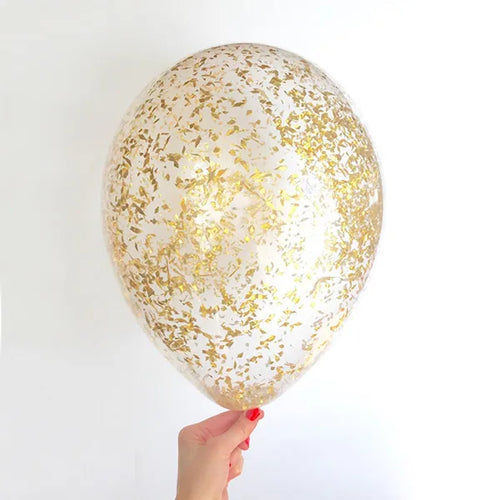15pcs Metallic Confetti Latex Balloons Glitter Gold Rose Pink Silver