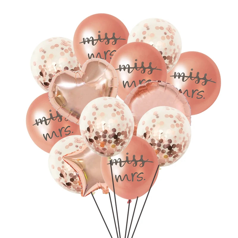 Rosegold Miss To Mrs Latex Confetti Balloons Wedding Decoration