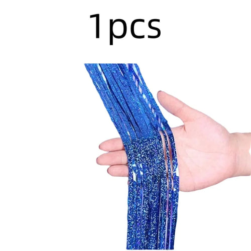 2Pack 2X1M Glitter Party Backdrop Metallic Foil Tinsel Fringe Curtain