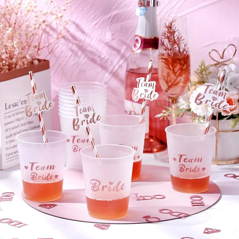 Team Bride Tribe Cups Bridal Shower Bachelorette Party Plastic