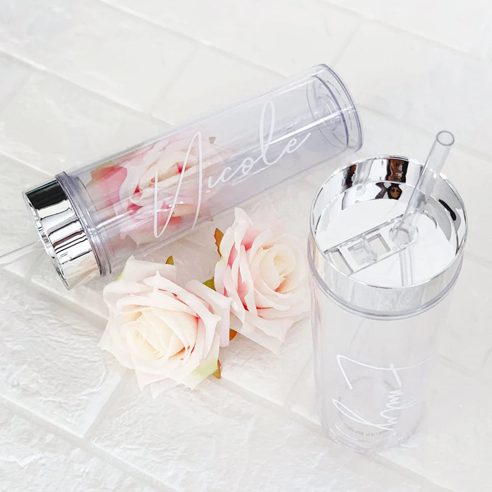 Personalized Bachelorette Party Tumblers With Straw 16oz Acrylic