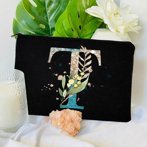 Gradient Initial Makeup Zipper Bags Fashion Travel Toilet Lipstick