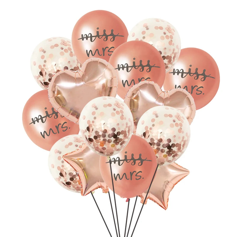 Rosegold Miss To Mrs Latex Confetti Balloons Wedding Decoration