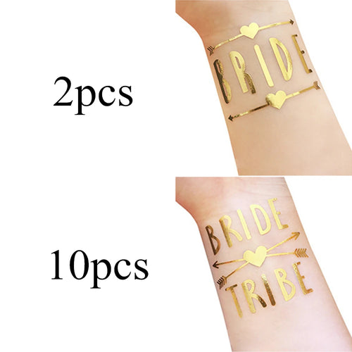 12pcs Combination Golden Team Bride Tattoo Sticker Bride To Be
