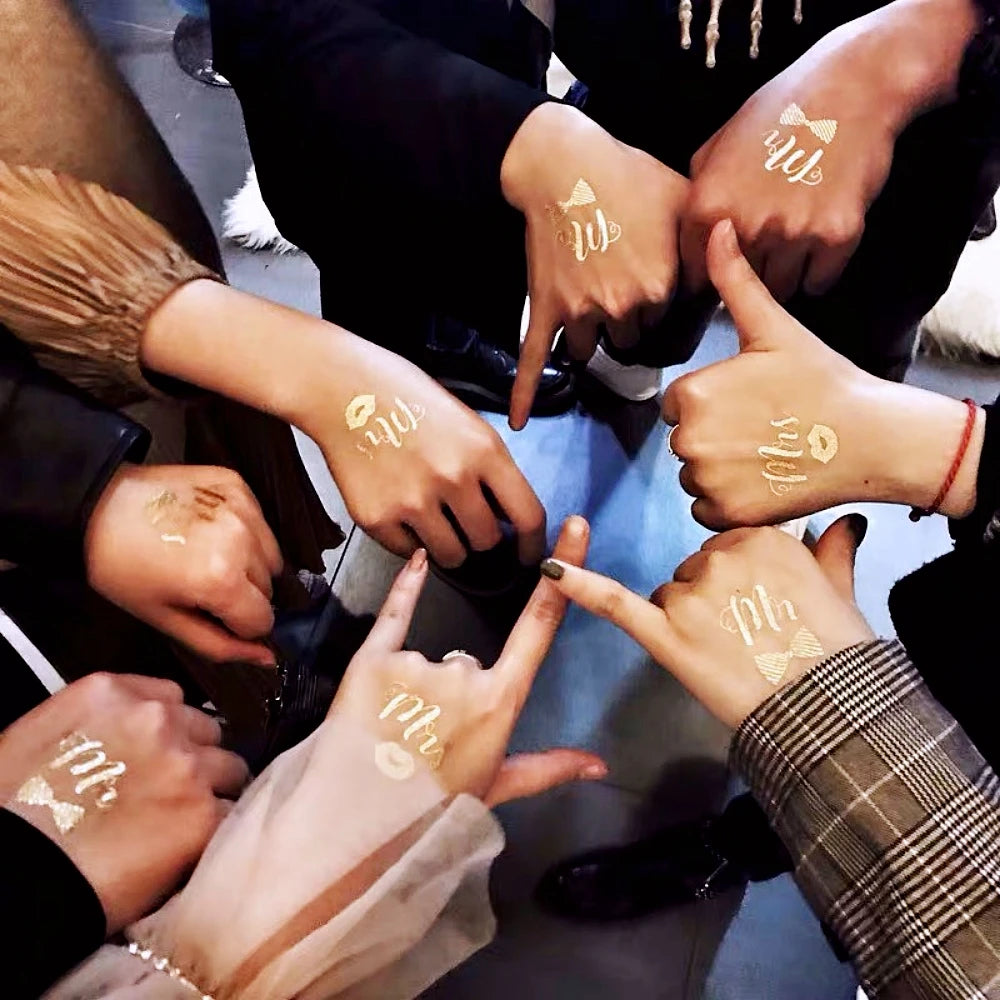 10Pcs Metallic Bride Tribe Tattoos Gold Bride Tattoos Bachelorette