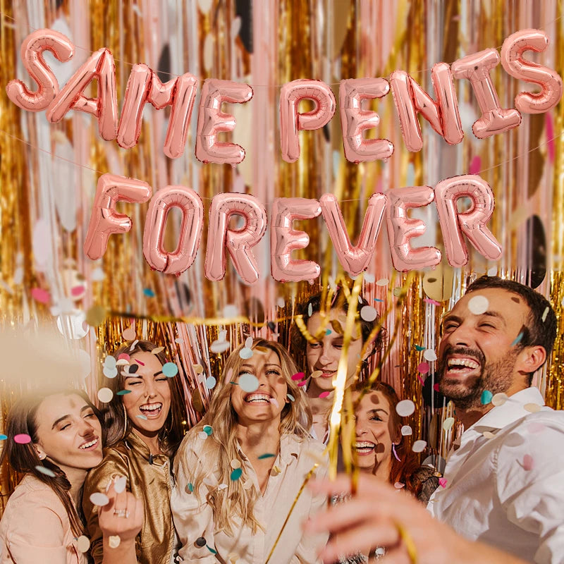 16pcs Same Penis Forever Foil Letter Balloons Bachelorette Hen Party