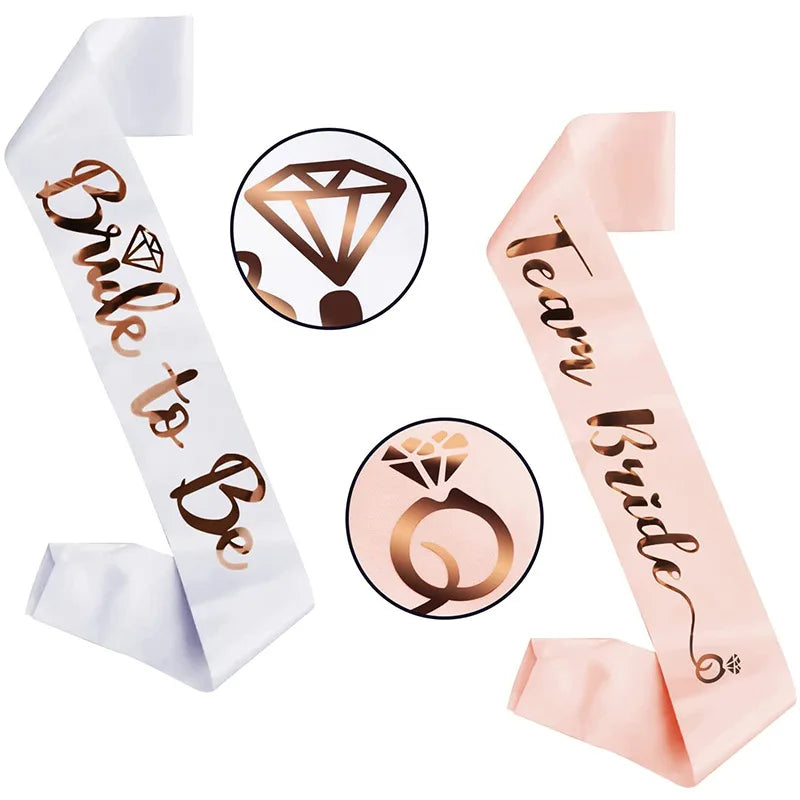 1Set Rose Gold Team Bride To Be Satin Sash for Bachelorette Party