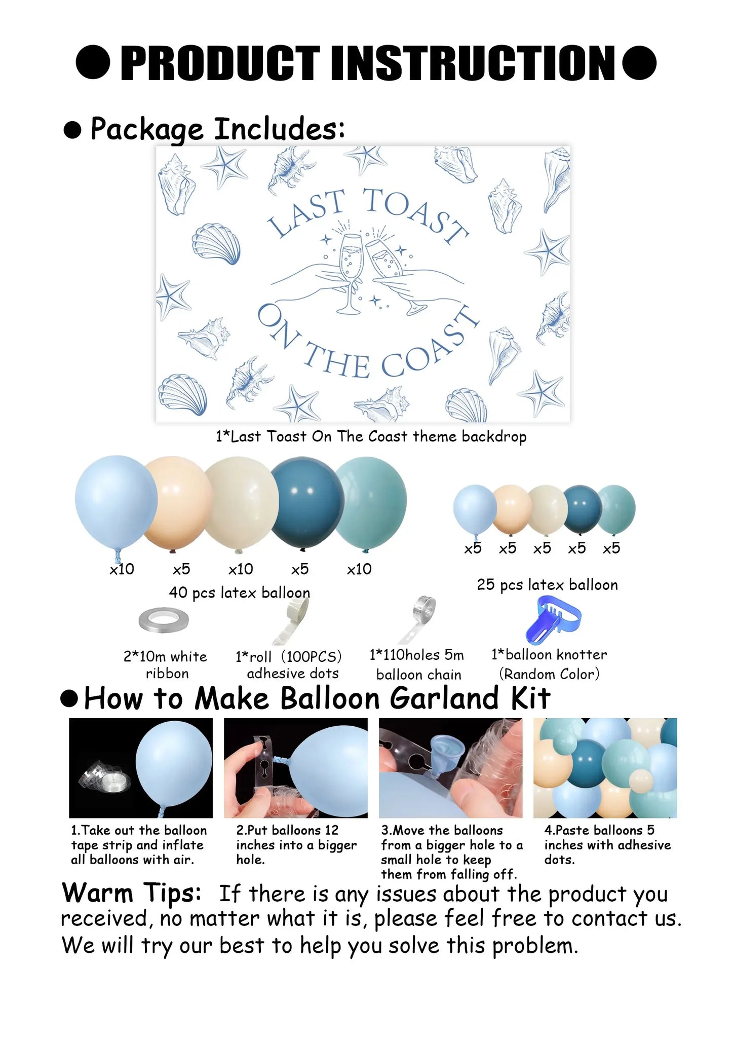 Bachelorette Party Decor, Last Toast on the Coast, Banner with