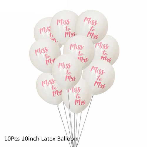 Chicinlife 10Pcs 10inch Miss To Mrs Latex Balloons Bachelorette Hen