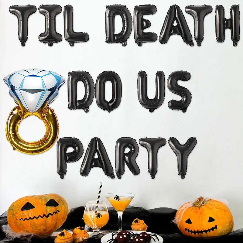 Gothic Bachelorette Party Decoration, Diamond Ring, Foil Balloon,