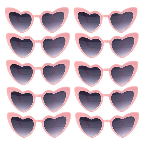 10pcs Bachelorette Party Sunglasses Black White Pink Square Heart