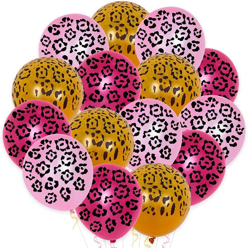 Funmemoir 36 Pieces Leopard Cheetah Spotted Print Balloons Wild Animal