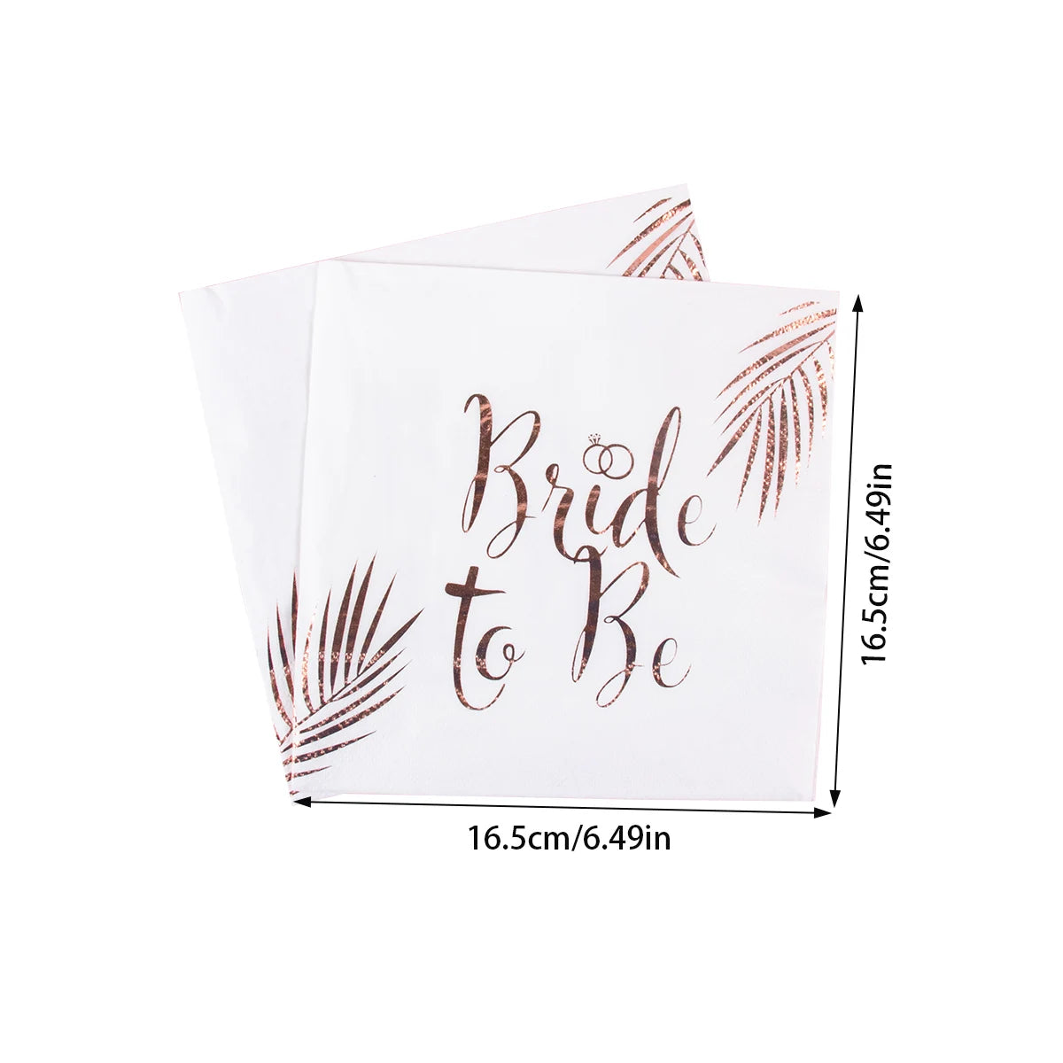 20pcs Rose Gold Bride To Be Disposable Paper Napkin Wedding Party