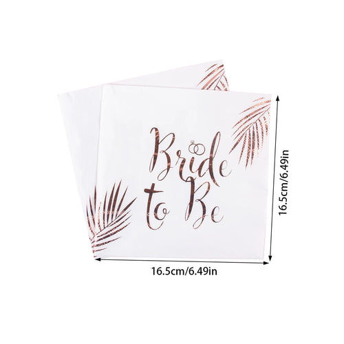 20pcs Rose Gold Bride To Be Disposable Paper Napkin Wedding Party