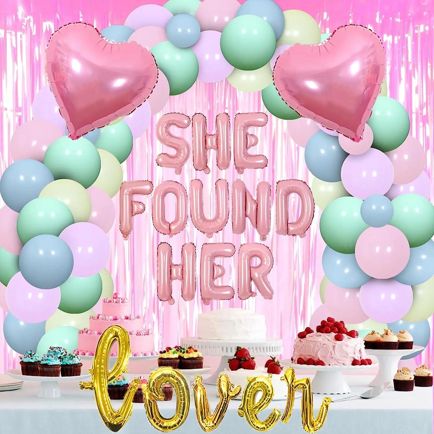 She Found Her Lover Macaron Bachelorette Party Decorations Pastel