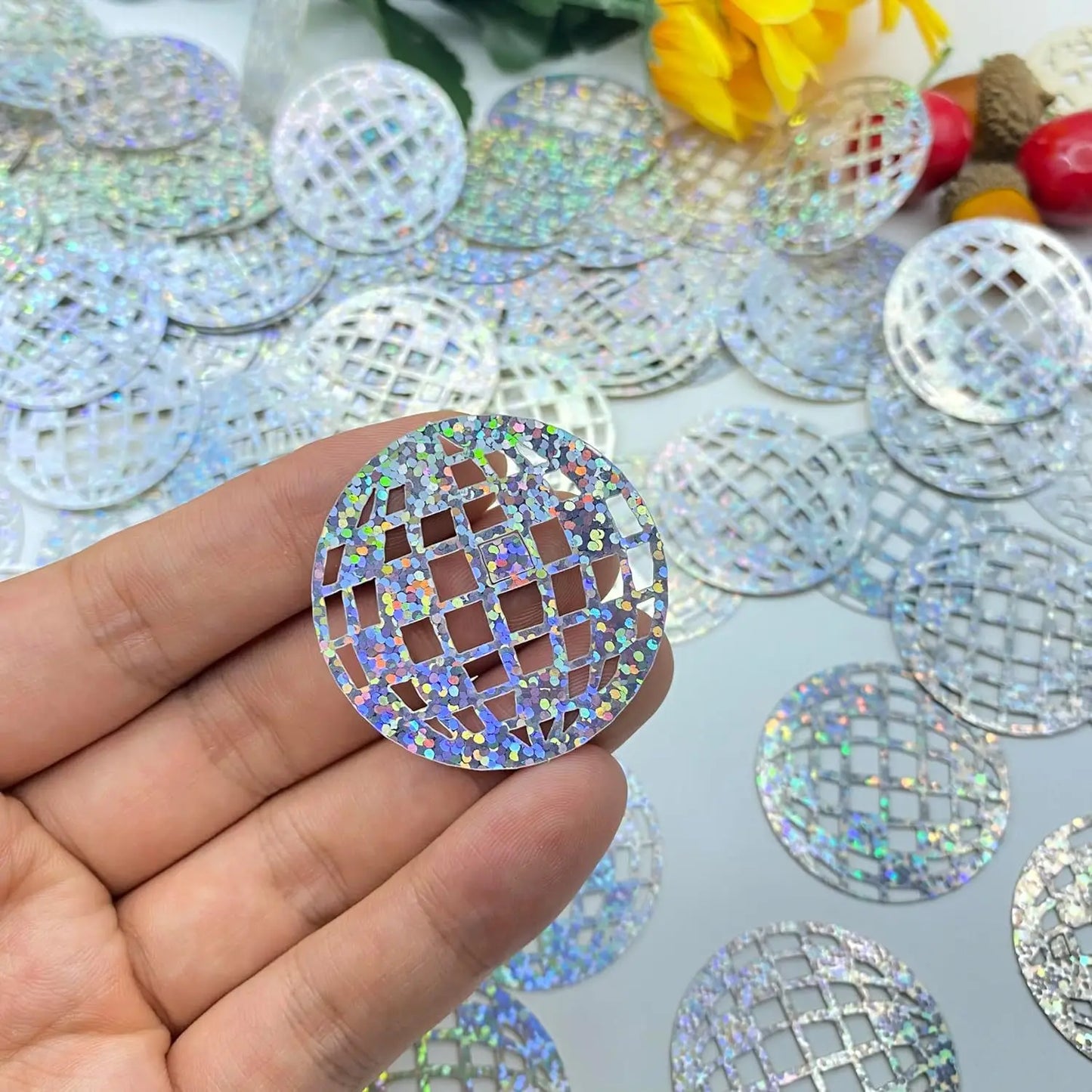 100Pcs/bag 70s 80s Disco Ball Laser Sequin Confetti Table Scatter for