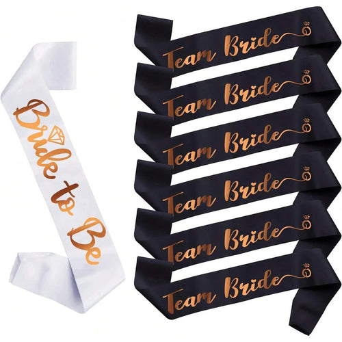 1Set Rose Gold Team Bride To Be Satin Sash for Bachelorette Party