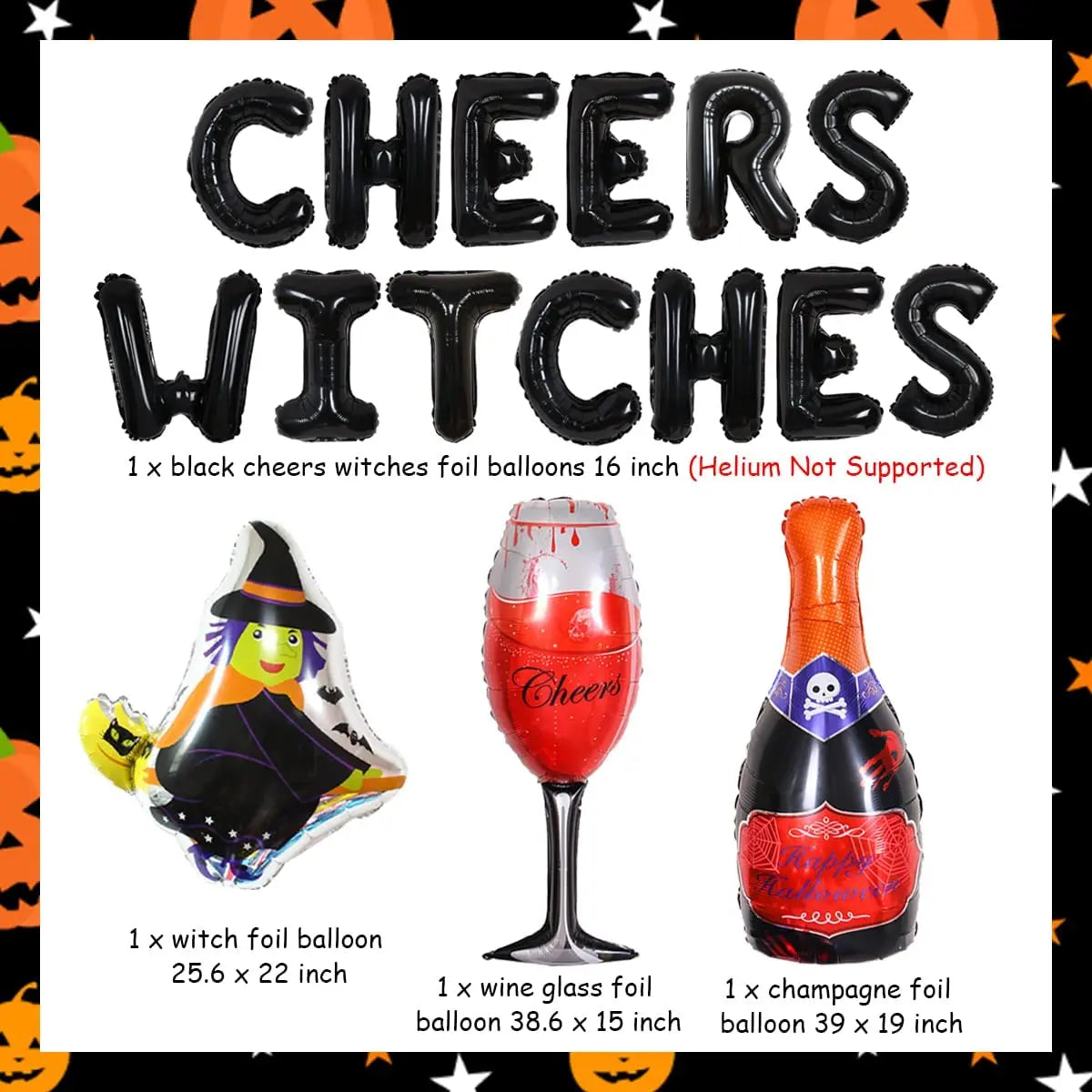 Halloween Bachelorette Party Decorations for Women, Black Cheers,