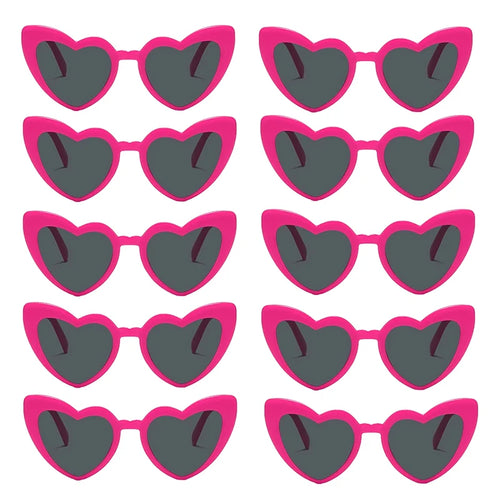10pcs Bachelorette Party Sunglasses Black White Pink Square Heart