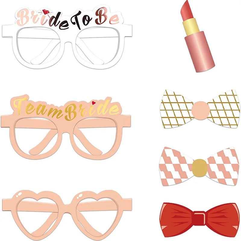 23Pcs Team Bride to Be Paper Photo Booth Props Mask Photobooth