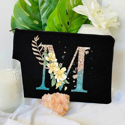 Gradient Initial Makeup Zipper Bags Fashion Travel Toilet Lipstick