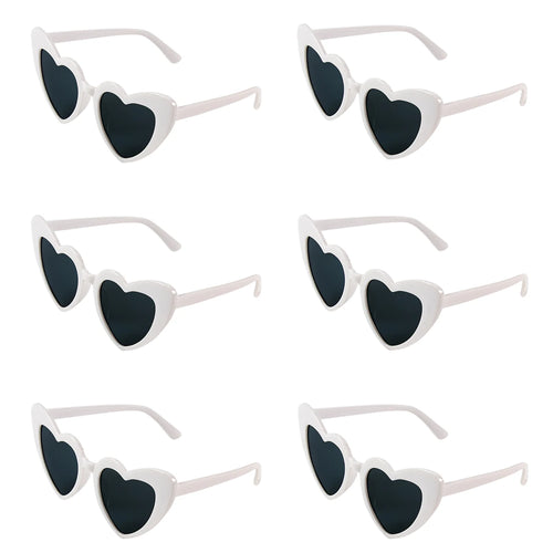 6/8Pcs Bachelorette Hen Party White Pink Sunglasses Heart Glasses