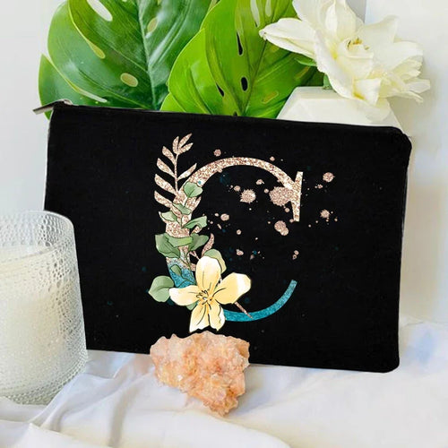 Gradient Initial Makeup Zipper Bags Fashion Travel Toilet Lipstick