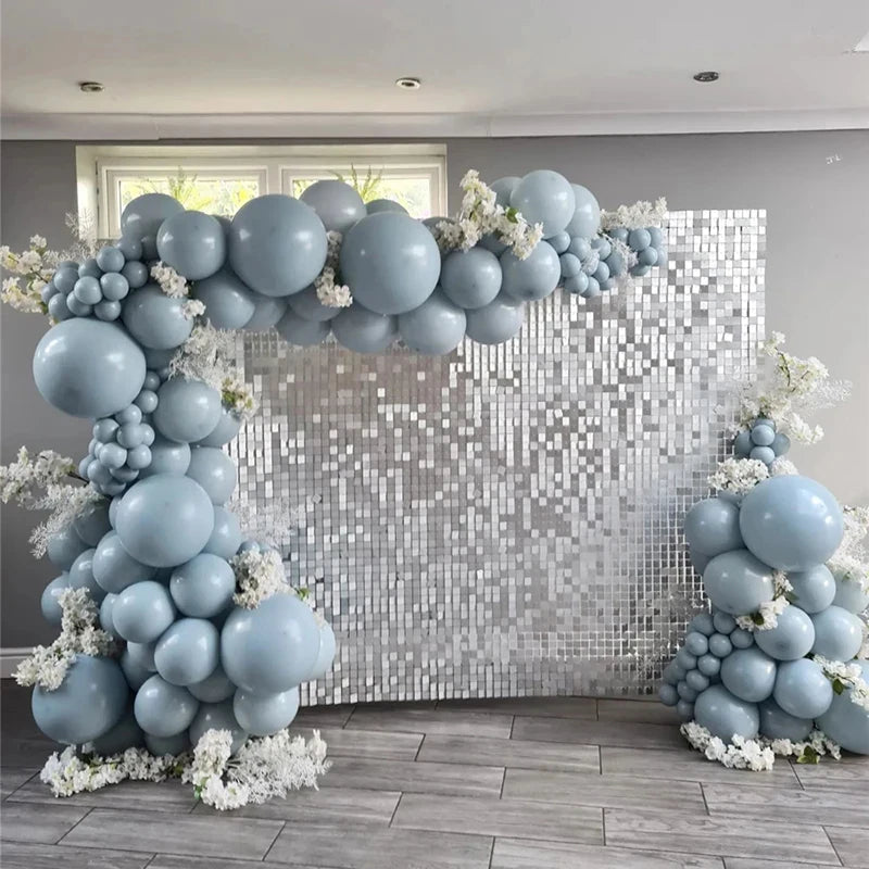 Silver Shimmer Wall Backdrop Panels 18 Panels Square Sequin Backdrop