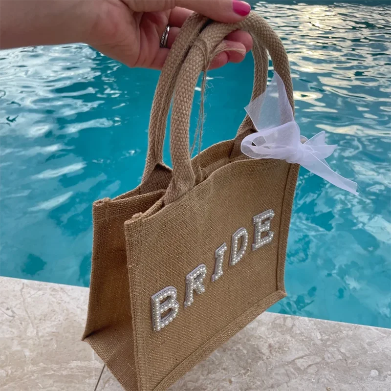 Bride Honeymoon Tote Beach Bag Bridal Shower Gift Bag for Bride To Be