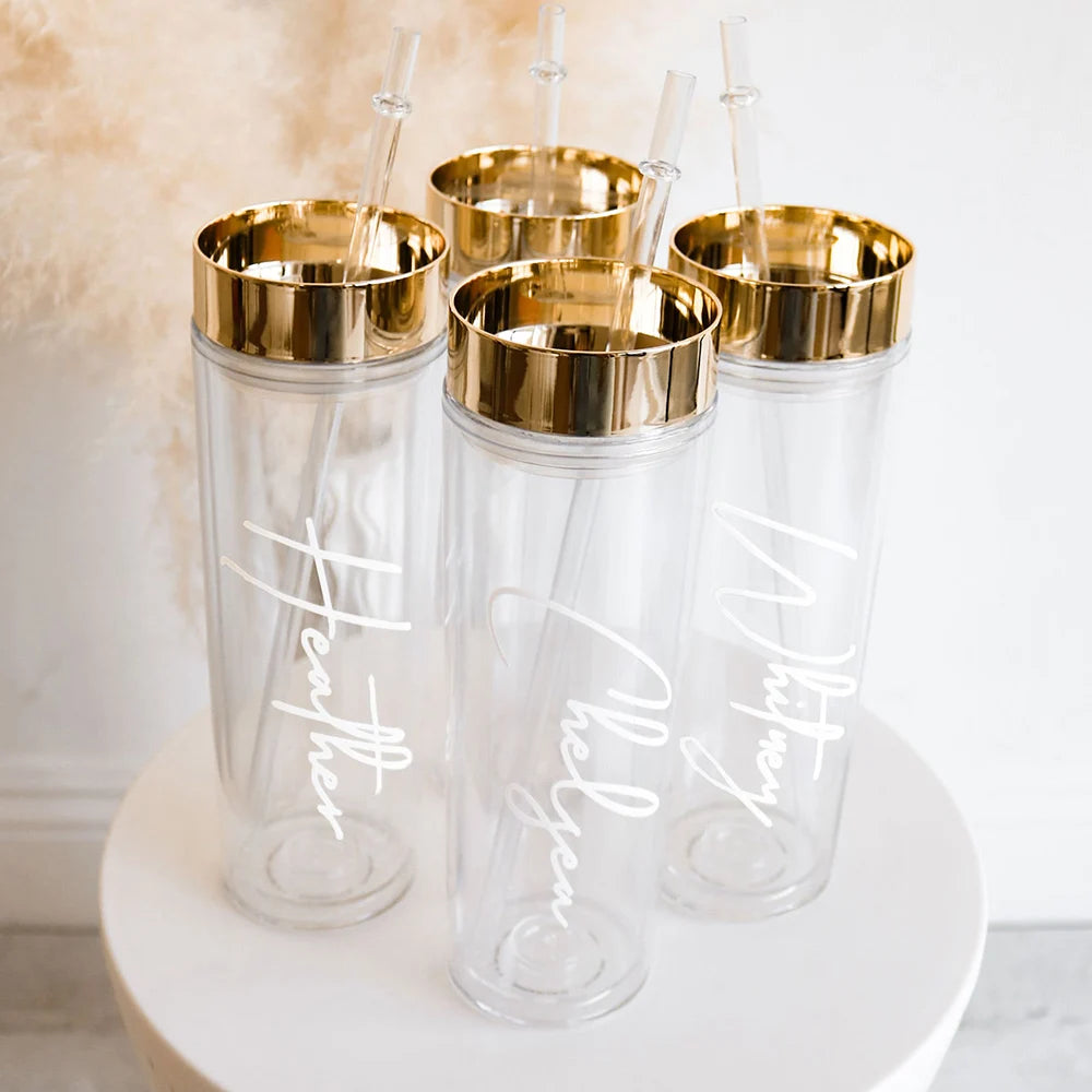 Personalized Bachelorette Party Tumblers With Straw 16oz Acrylic