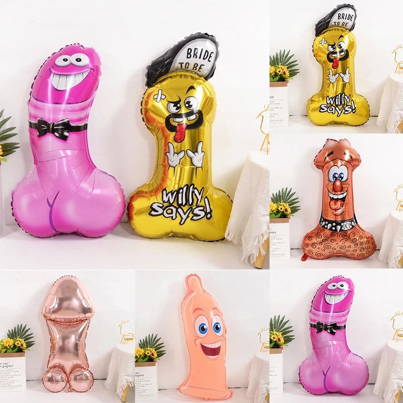 1pcs Inflatable Penis Foil Balloon Dick Shape Helium Ballons