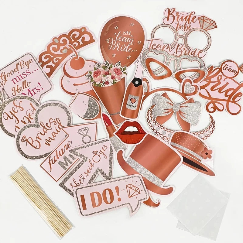 1Set Team Bride to be Photo Booth Props Paper Frame Bachelorette Party