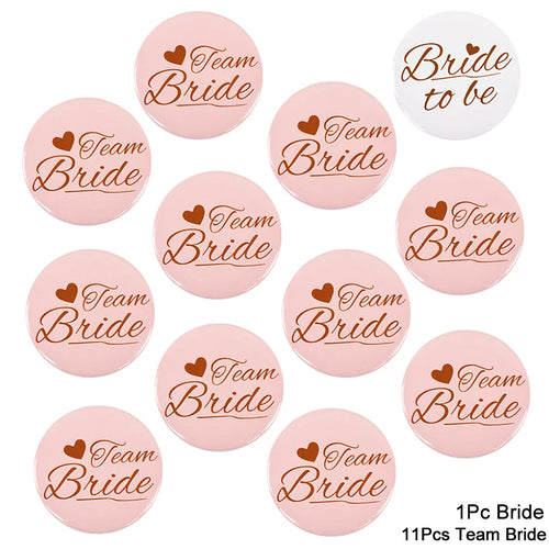 12/1pcs Bride to be Team Bride Badge for Wedding Bridal Shower
