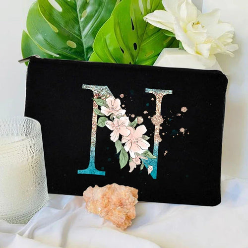 Gradient Initial Makeup Zipper Bags Fashion Travel Toilet Lipstick