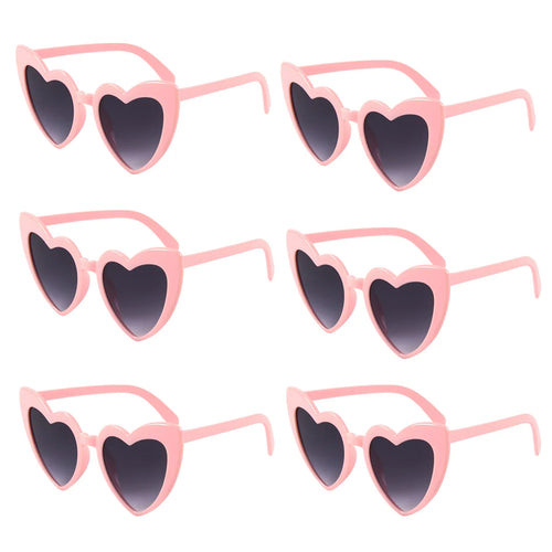 6/8Pcs Bachelorette Hen Party White Pink Sunglasses Heart Glasses