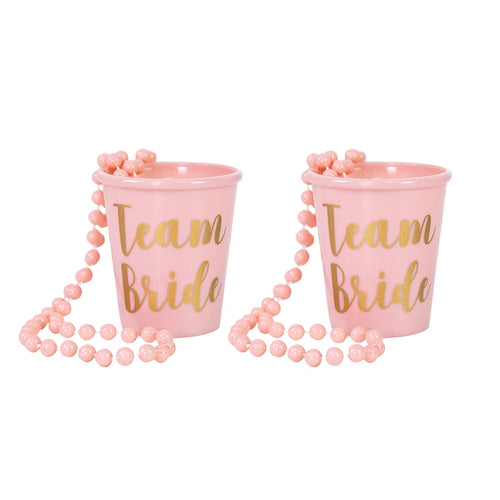 Team Bride Cups Bride To Be Plastic Shot Glasses Necklace Beads