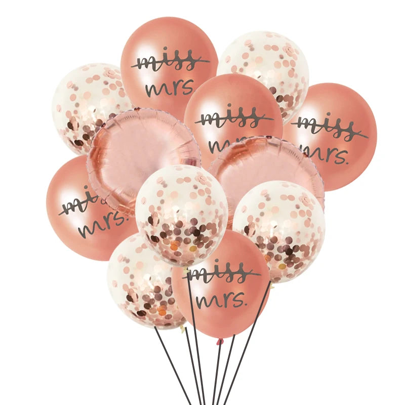 Rosegold Miss To Mrs Latex Confetti Balloons Wedding Decoration