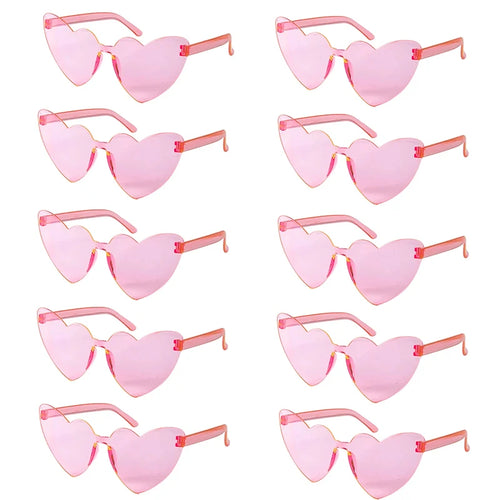 10pcs Bachelorette Party Sunglasses Black White Pink Square Heart