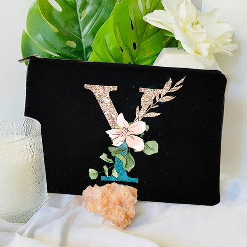 Gradient Initial Makeup Zipper Bags Fashion Travel Toilet Lipstick