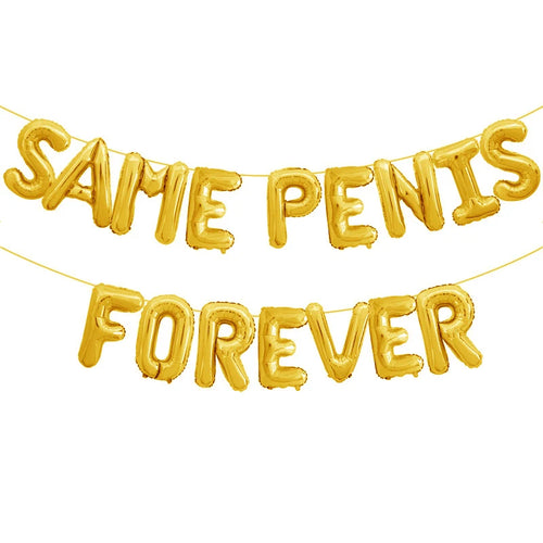 16pcs Same Penis Forever Foil Letter Balloons Bachelorette Hen Party