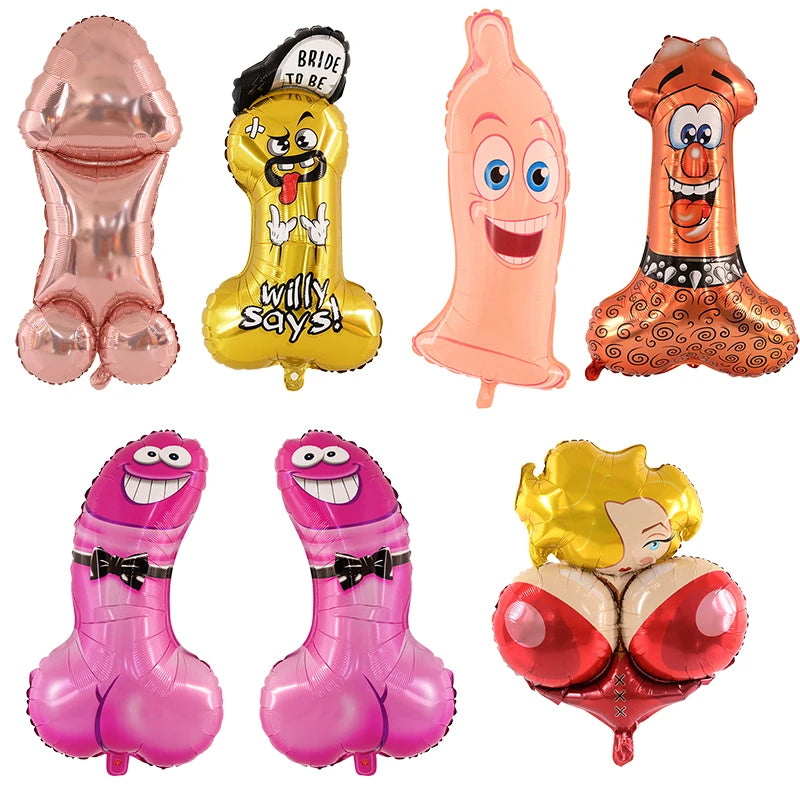 1pcs Inflatable Penis Foil Balloon Dick Shape Helium Ballons