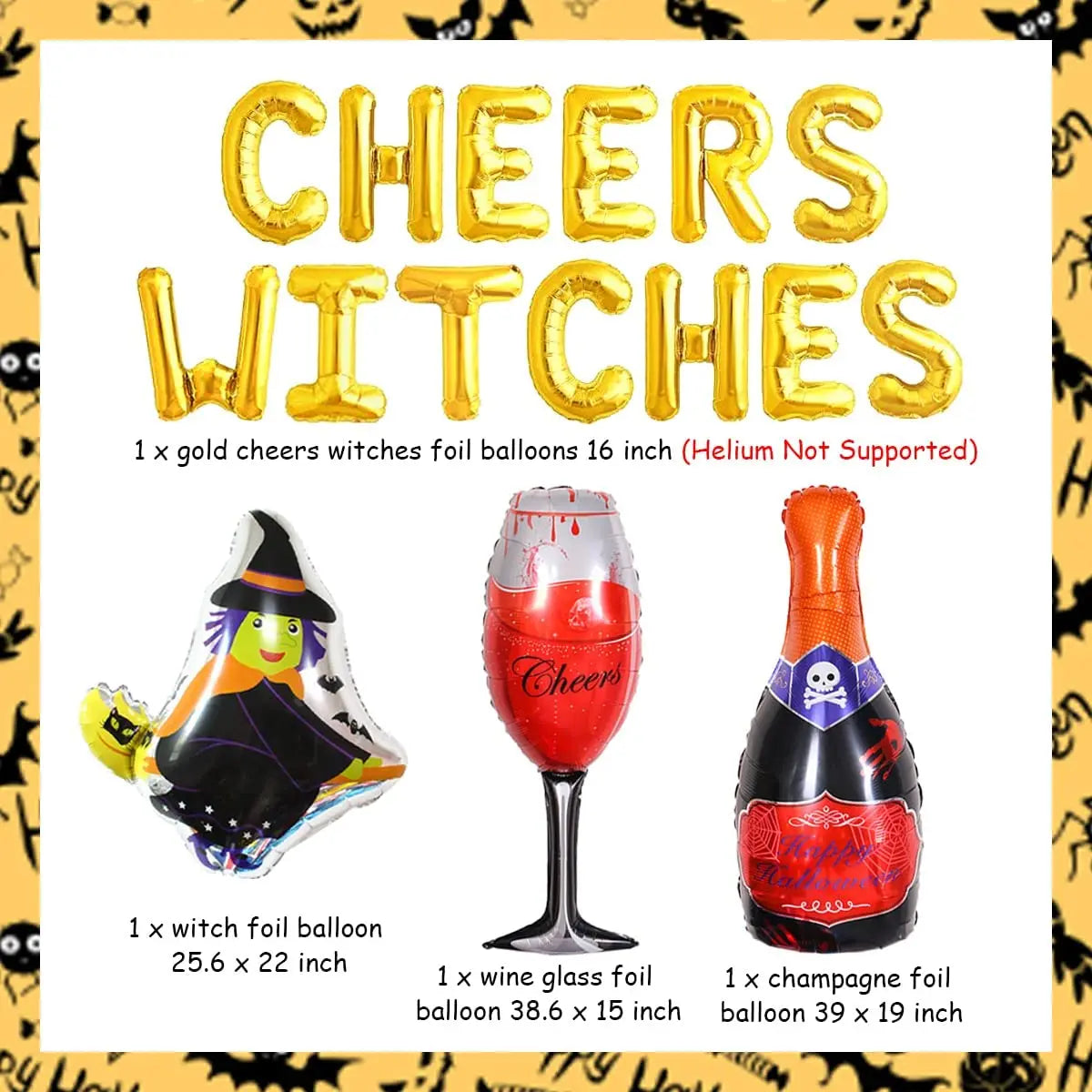 Halloween Bachelorette Party Decorations for Women, Black Cheers,