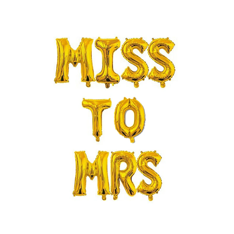 Chicinlife 9Pcs 16inch Miss To Mrs Letter Foil Balloons Bachelorette