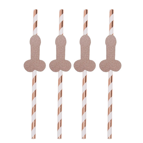 20pcs Bachelorette Party Penis Straws Paper Novelty Nude Dick Drink